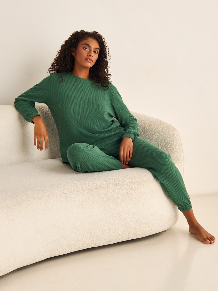 Waffle Textured Pyjama Set