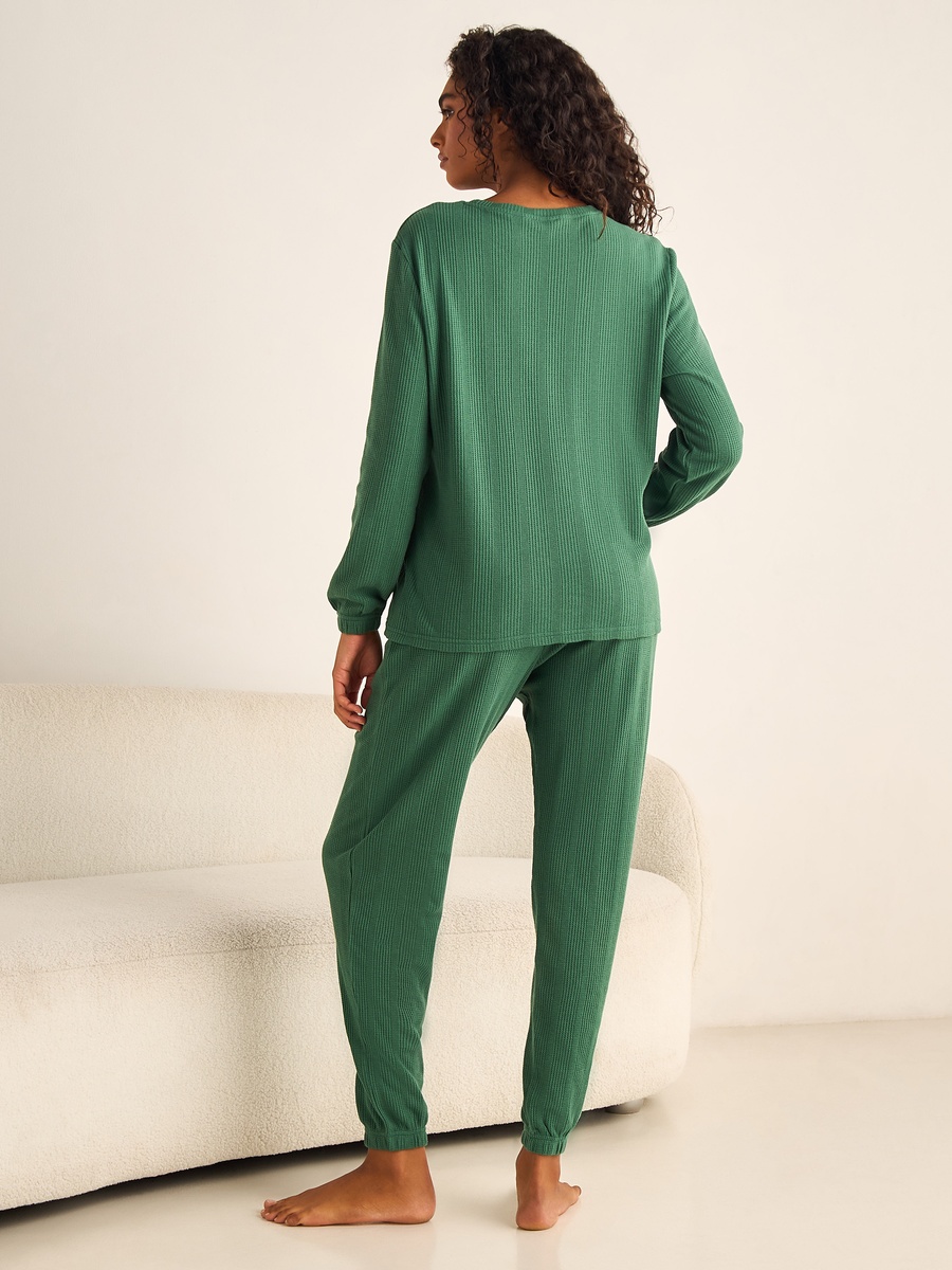 Waffle Textured Pyjama Set