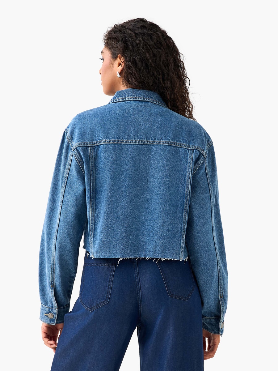 Flap Pocket Detail Trucker Jacket