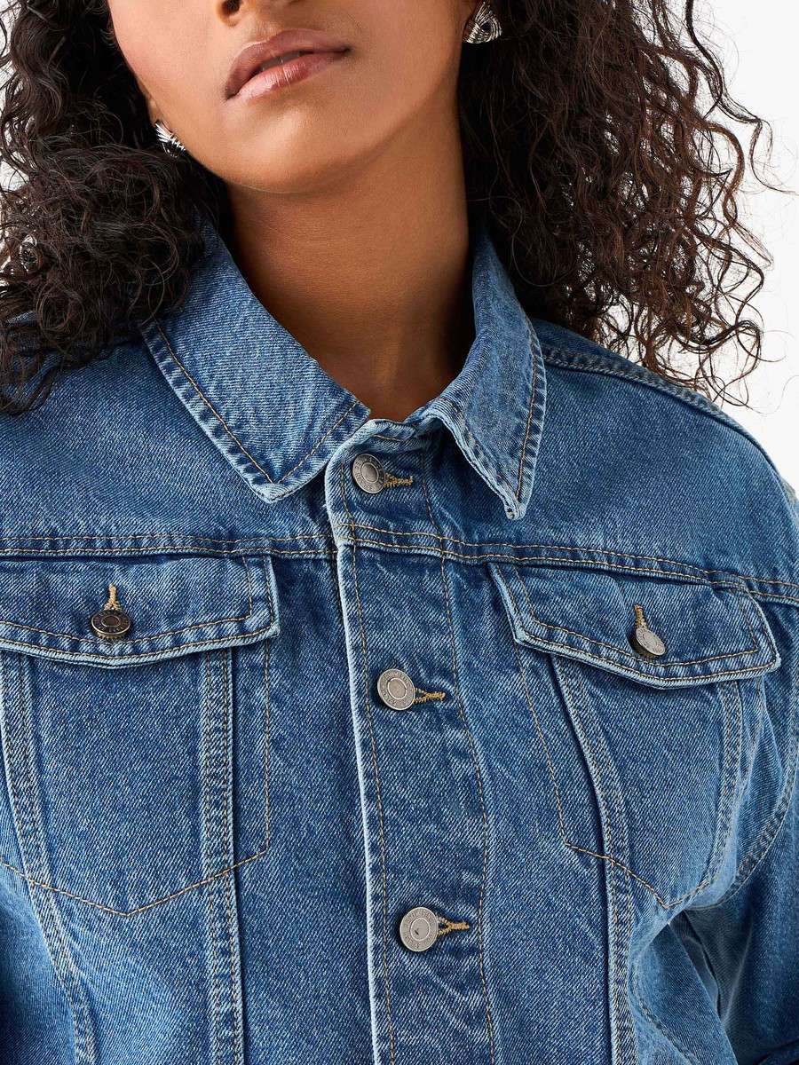 Flap Pocket Detail Trucker Jacket