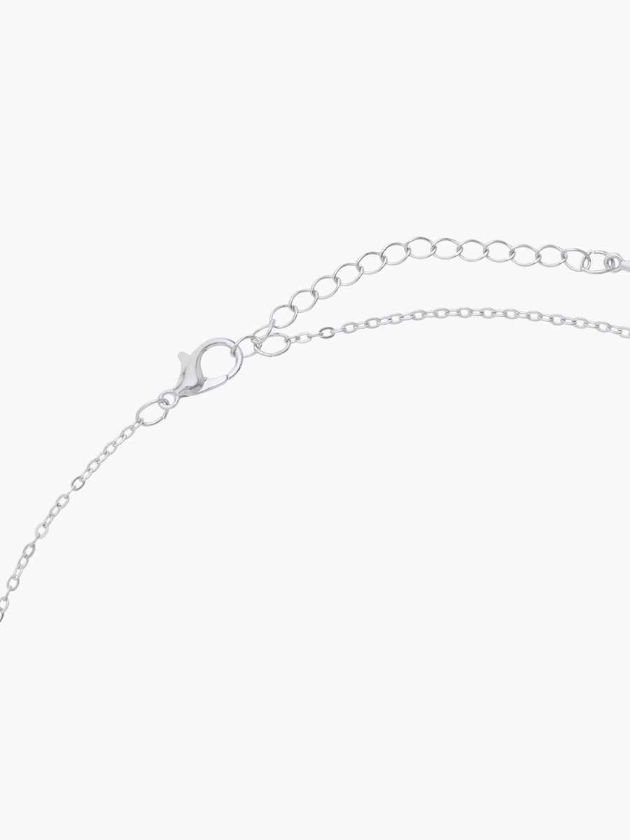 Cubic Zirconia Embellished Pendant Necklace with Lobster Clasp Closure