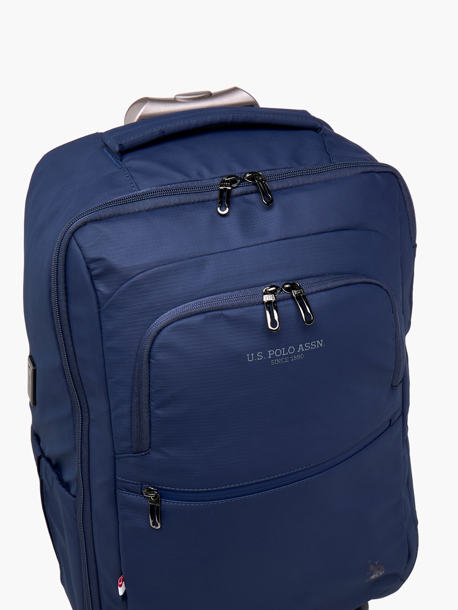 Logo Detail 19-inch Trolley Backpack with Retractable Handle - 60x35x32 cm