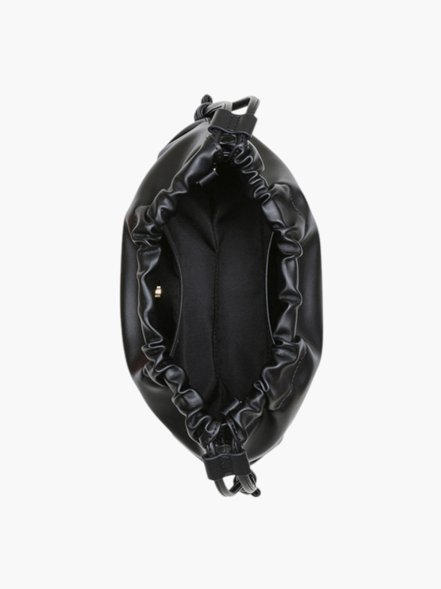 Solid Crossbody Bag with Adjustable Strap and Drawstring Closure
