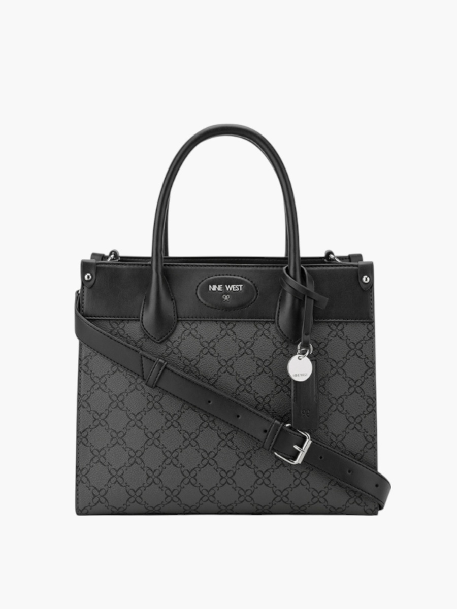 Printed Tote Bag with Double Handle and Zip Closure