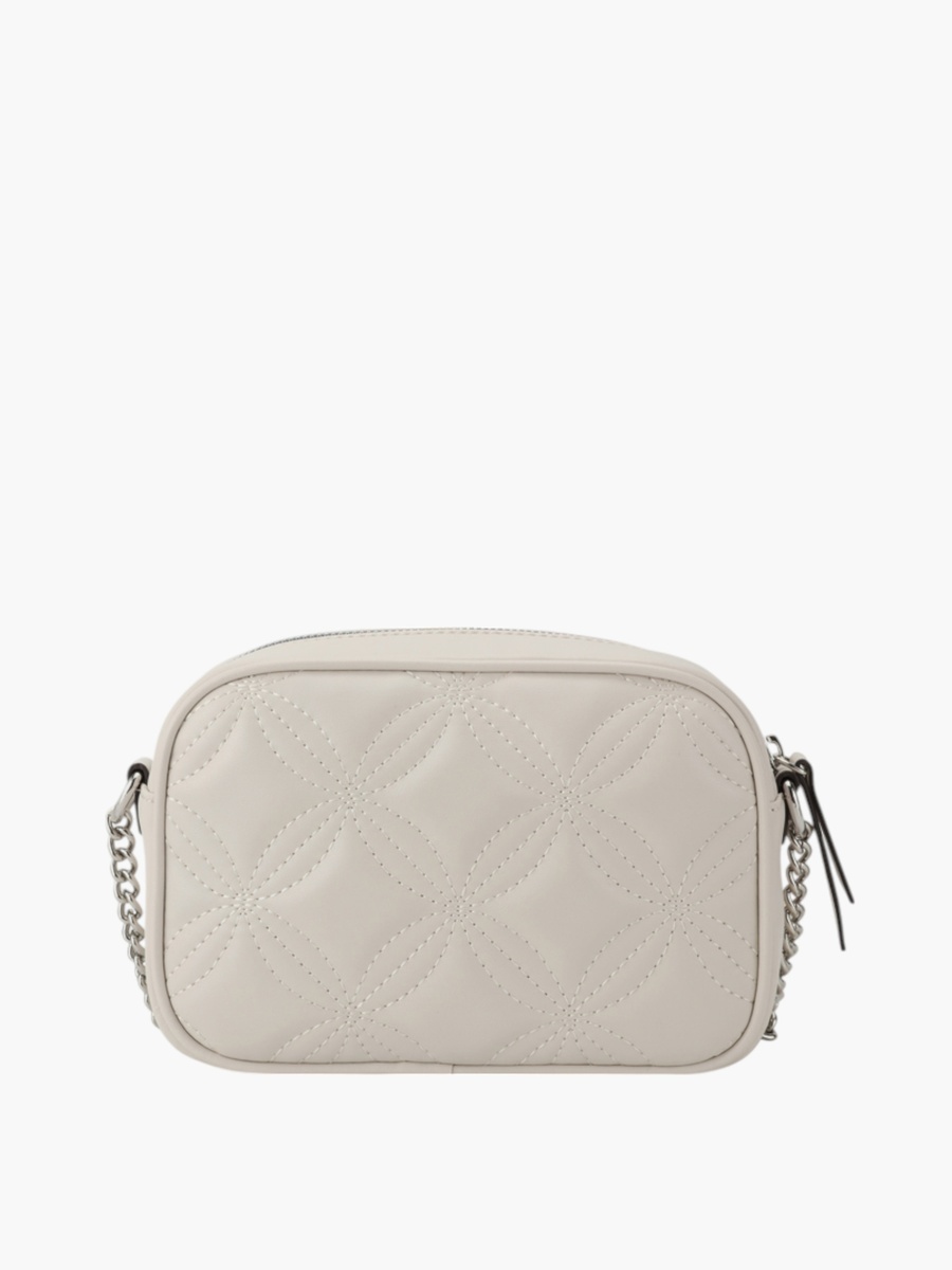 Quilted Crossbody Bag with Chain Strap and Zip Closure