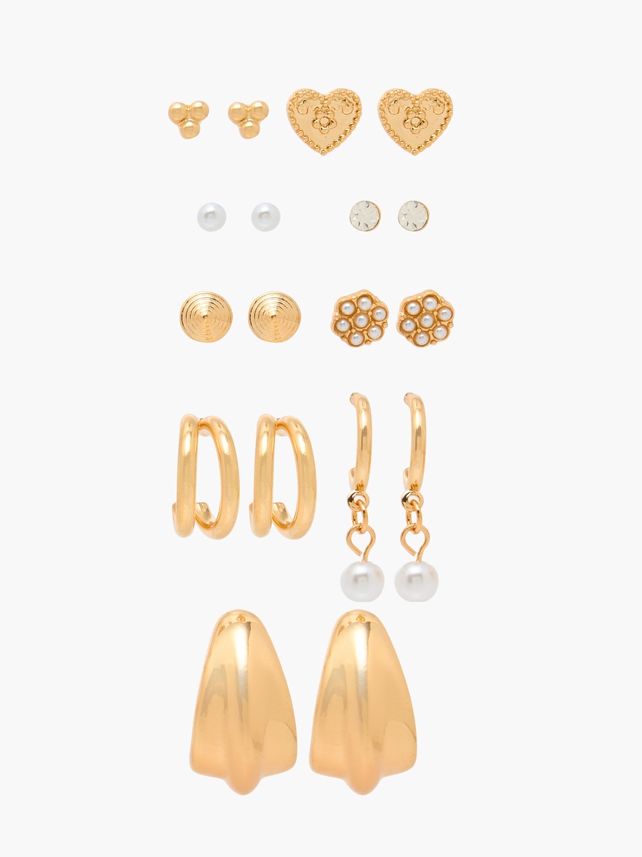 Assorted Earrings with Pushback Closure - Set of 9