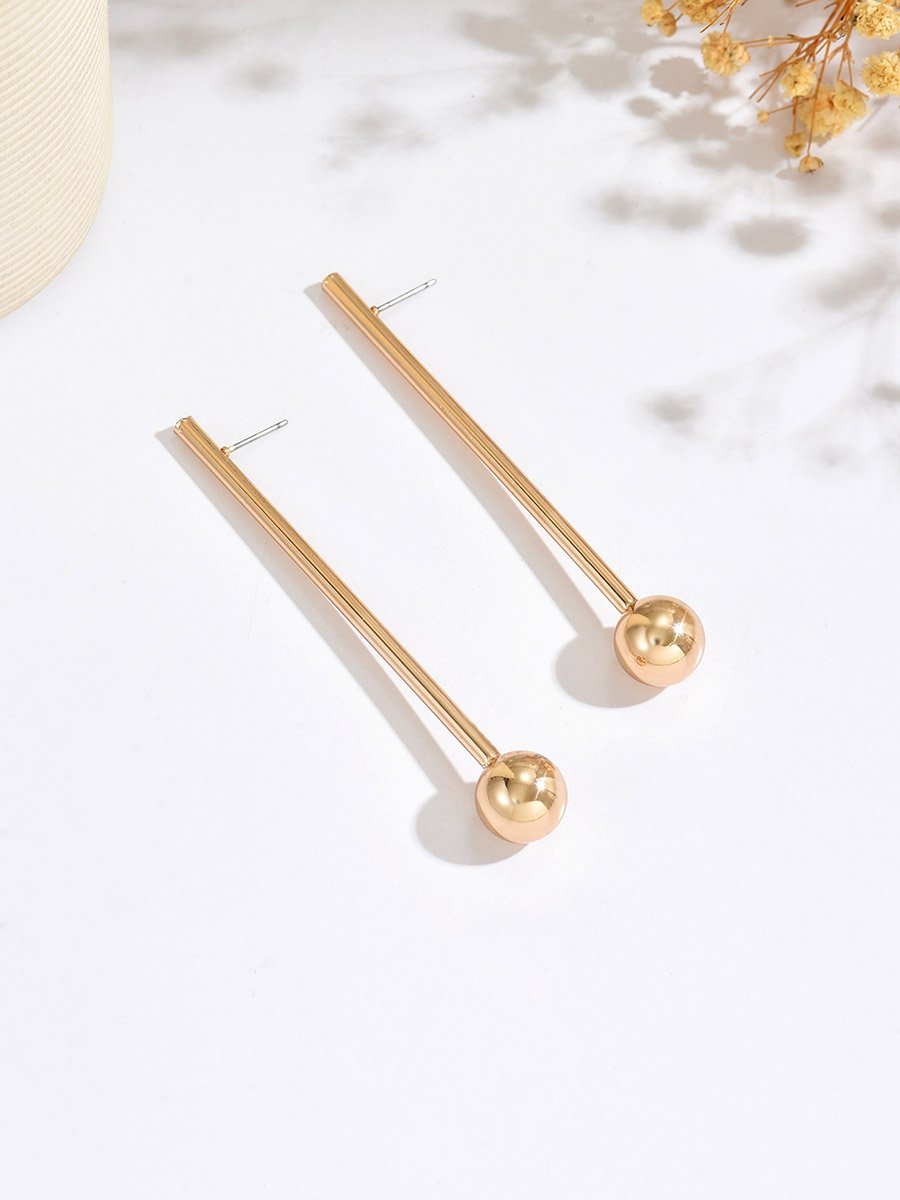Women Gold Ball Dangle Earrings