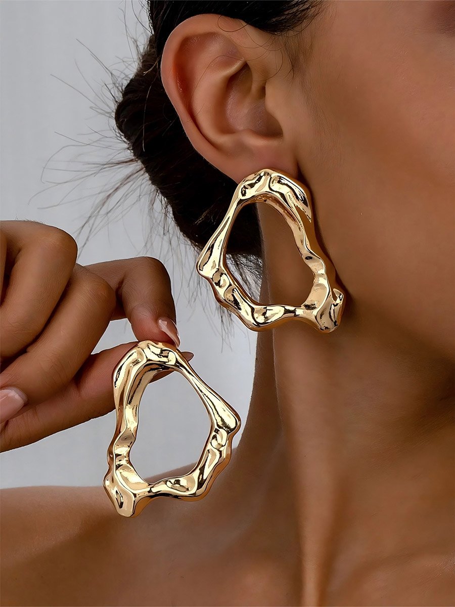 Women Chunky Hollow Earrings