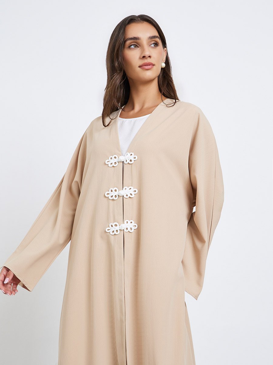 Solid Knot Detail Abaya