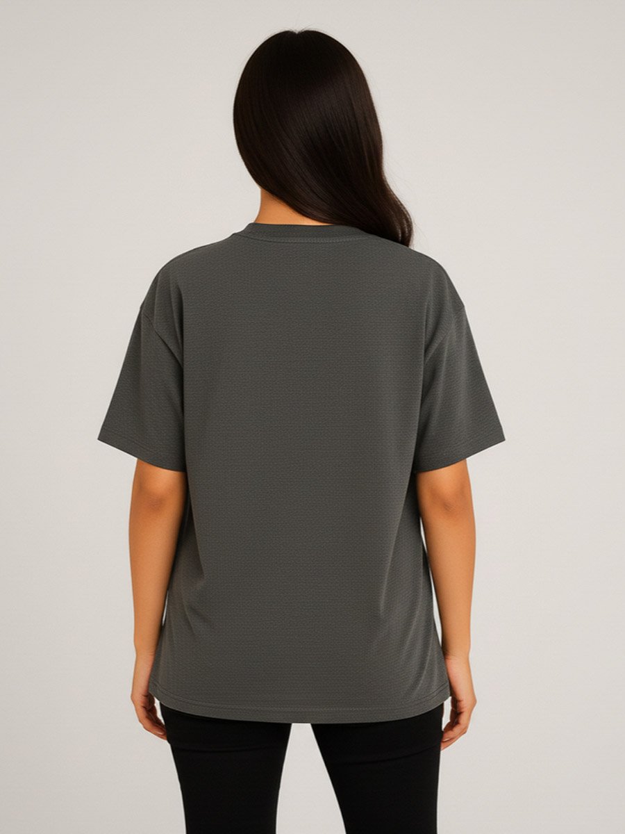 Women Grey Graphic Print T-Shirt