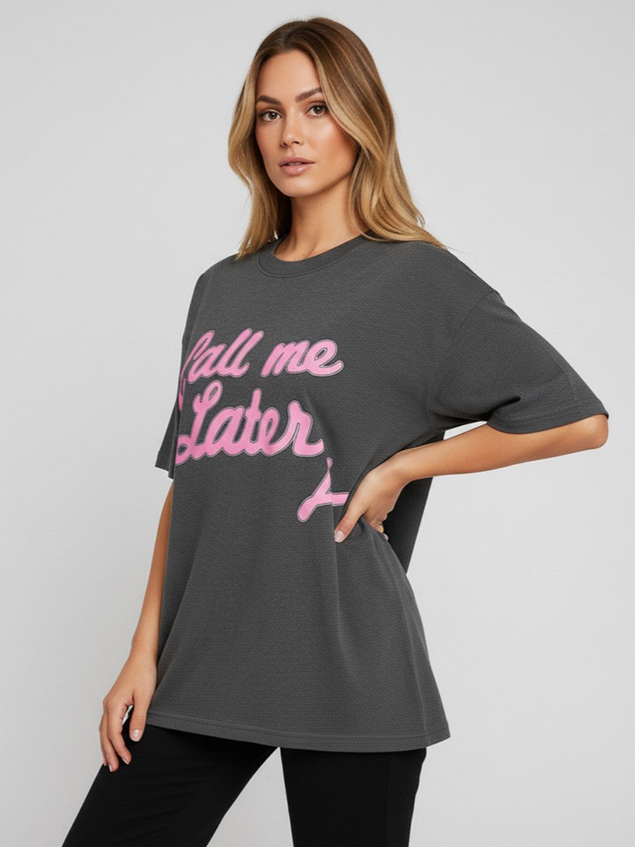 Women Grey Graphic Print T-Shirt