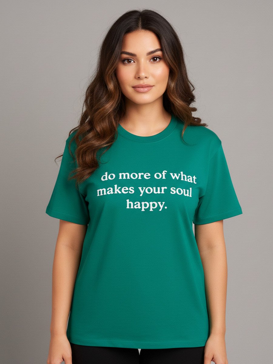 Women Green Slogan Print T-Shirt
