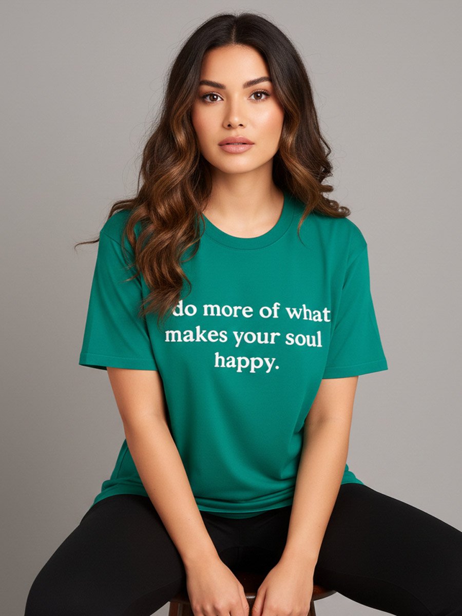 Women Green Slogan Print T-Shirt