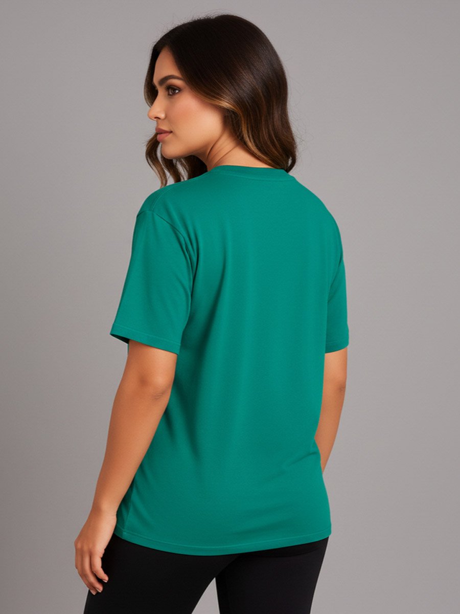 Women Green Slogan Print T-Shirt