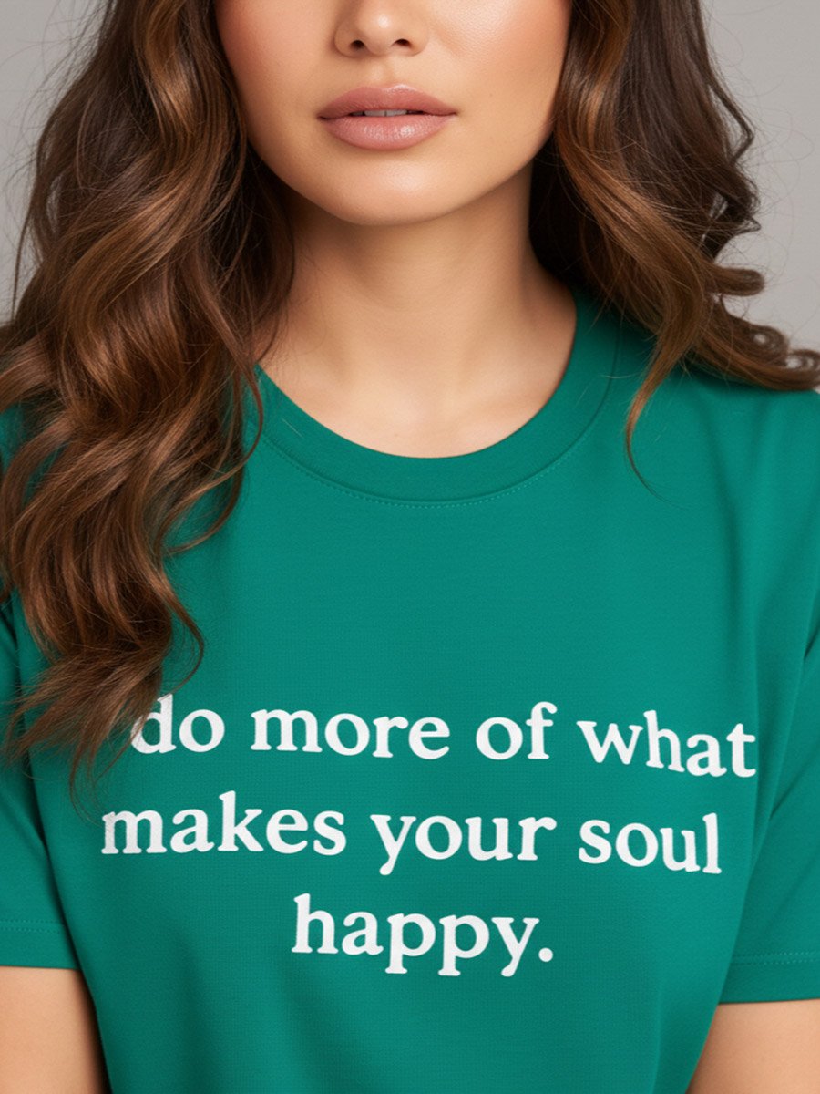 Women Green Slogan Print T-Shirt