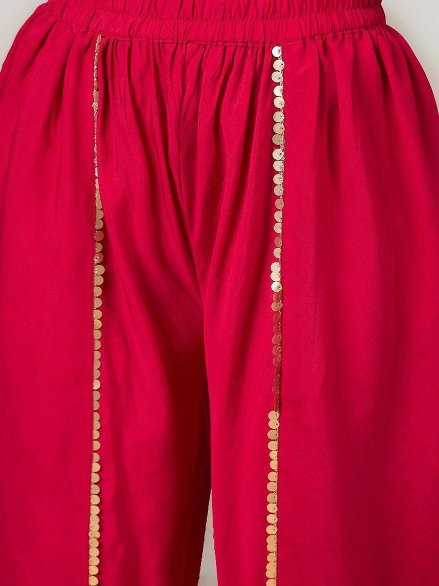 Pink Cotton Kurta and Pants Set