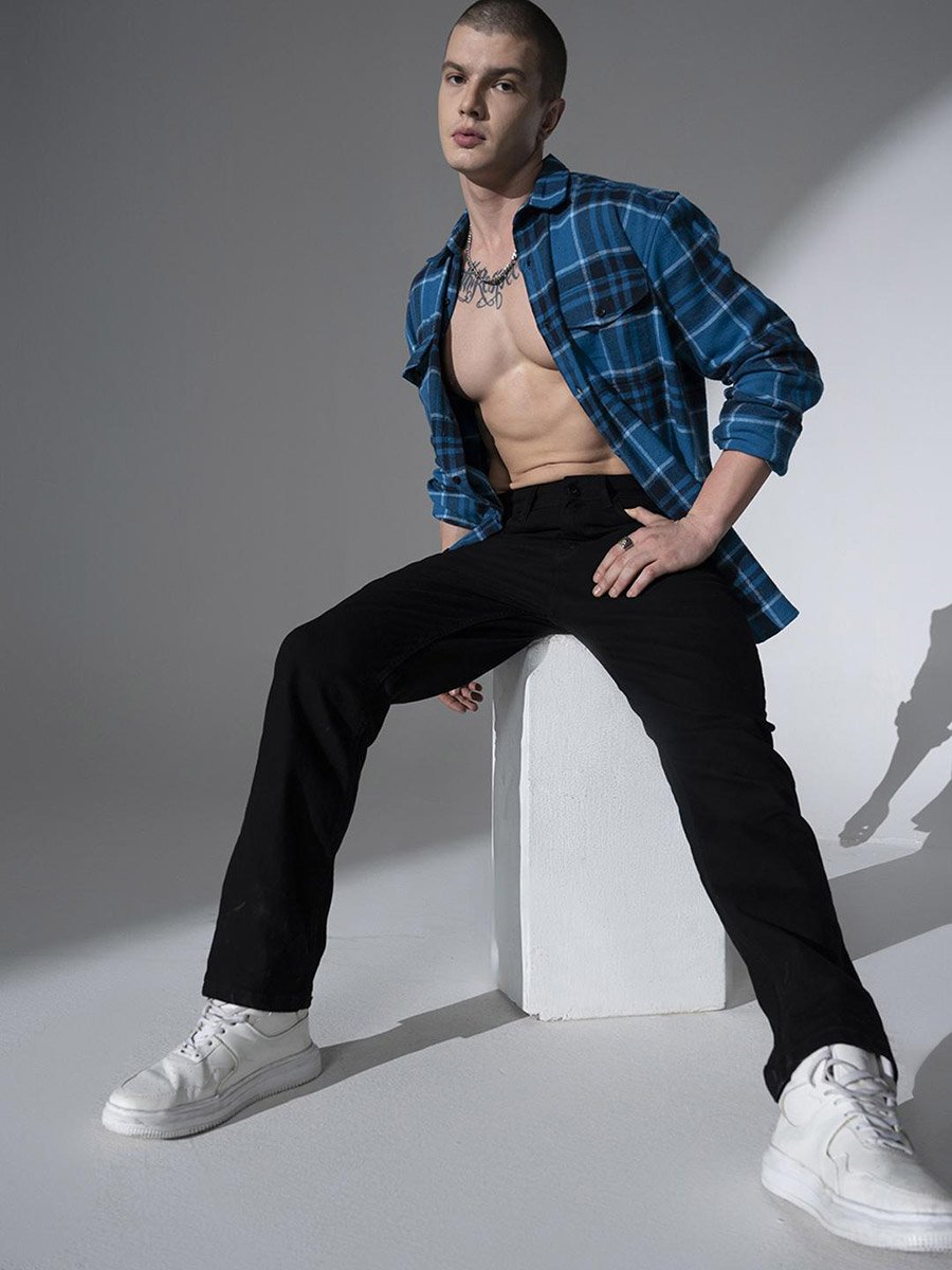 Straight Fit Clean Look Stretchable Jeans