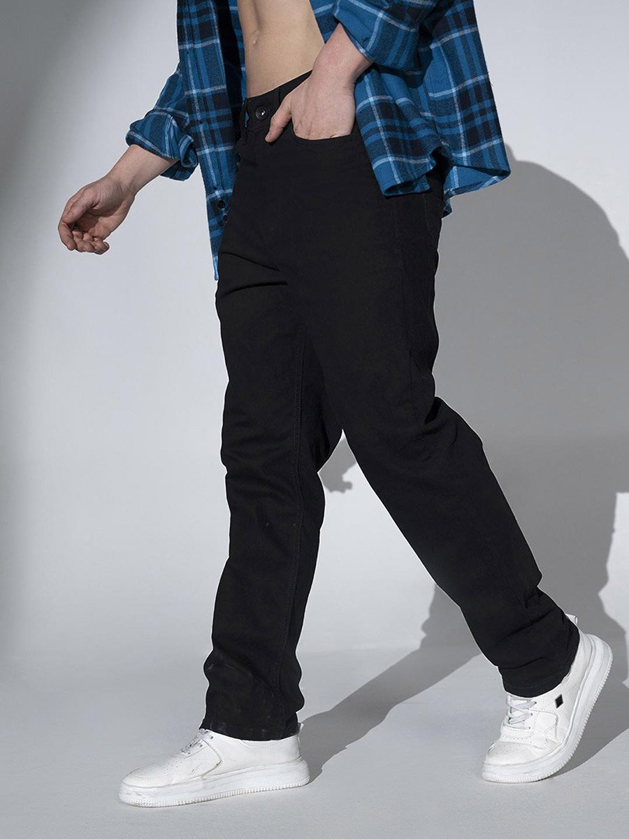 Straight Fit Clean Look Stretchable Jeans