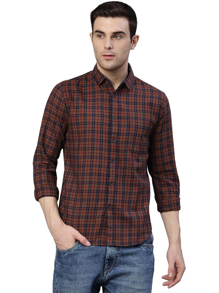 Men Slim Fit Checked Casual Shirt