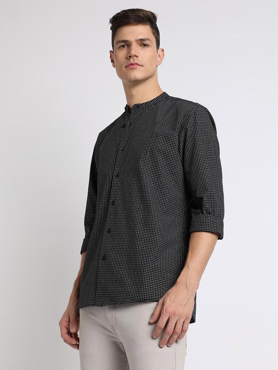 Men Slim Fit Geometric Printed Pure Cotton Shirt