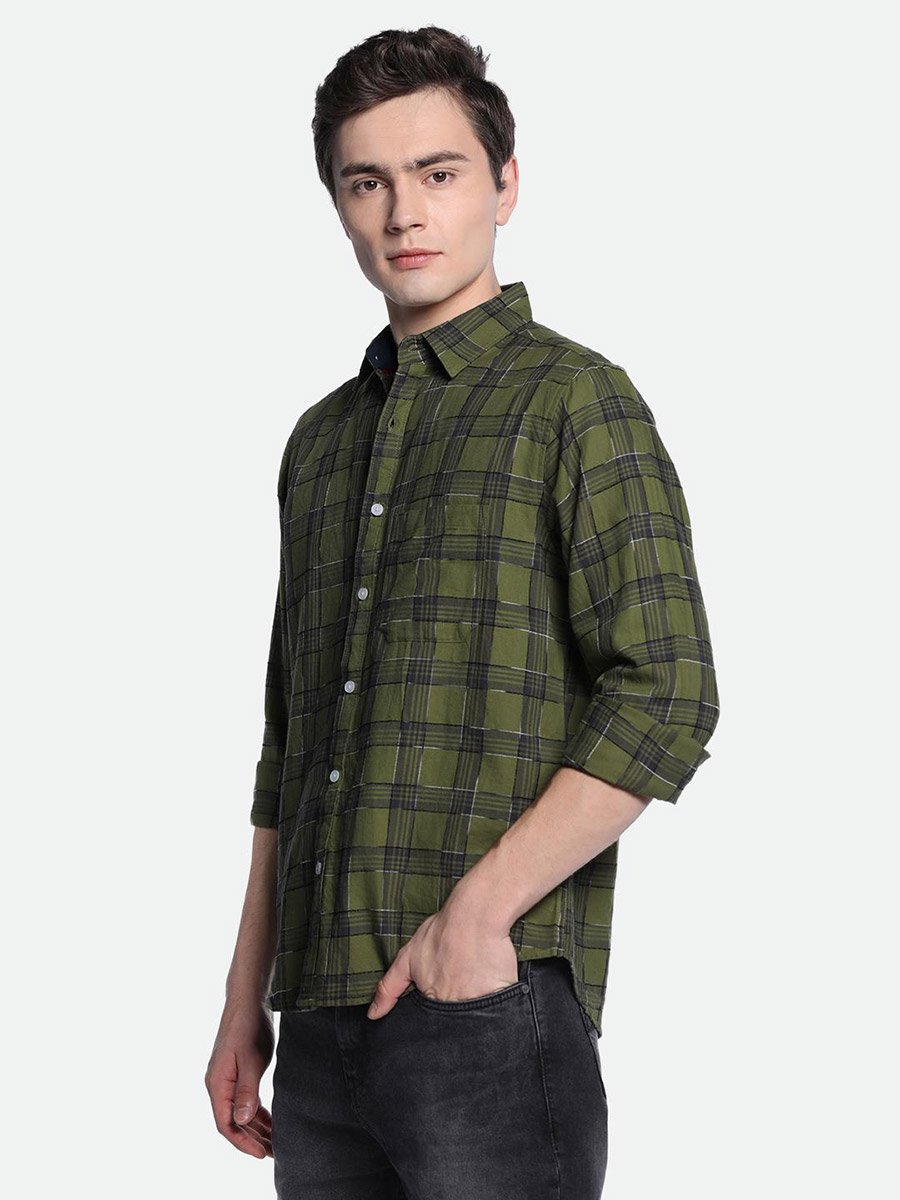 Men Tartan Checked Casual Shirt