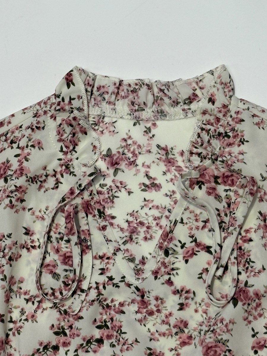 Women Floral Printed Ruffle Detail Maxi Dress