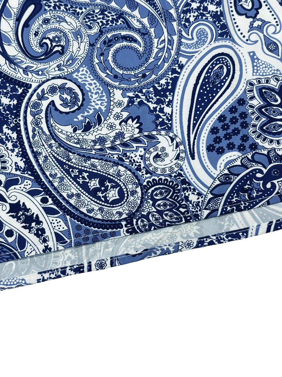 Women Blue Paisley Maxi Skirt