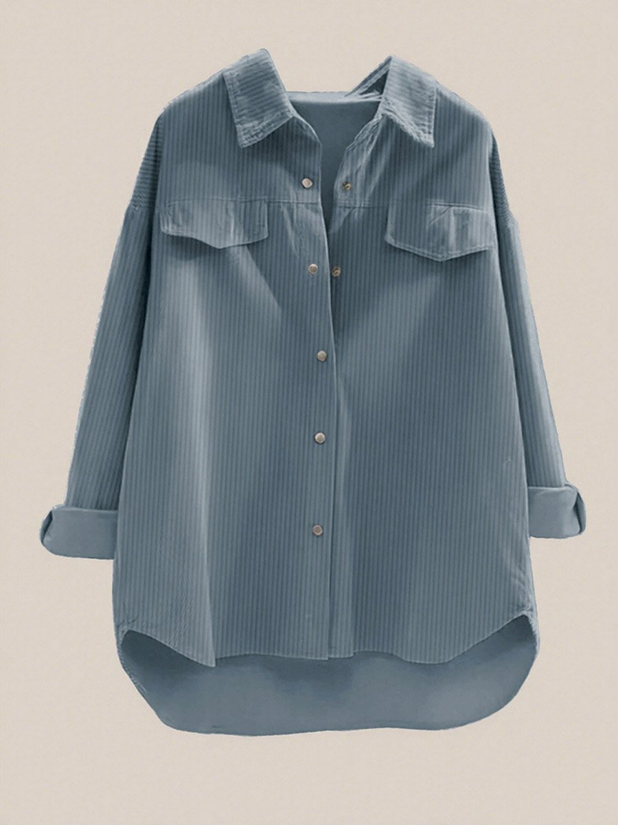 Women Corduroy Long Sleeve Shirt