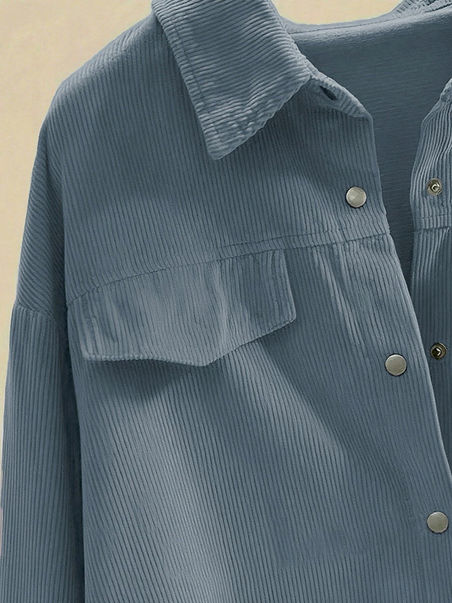 Women Corduroy Long Sleeve Shirt