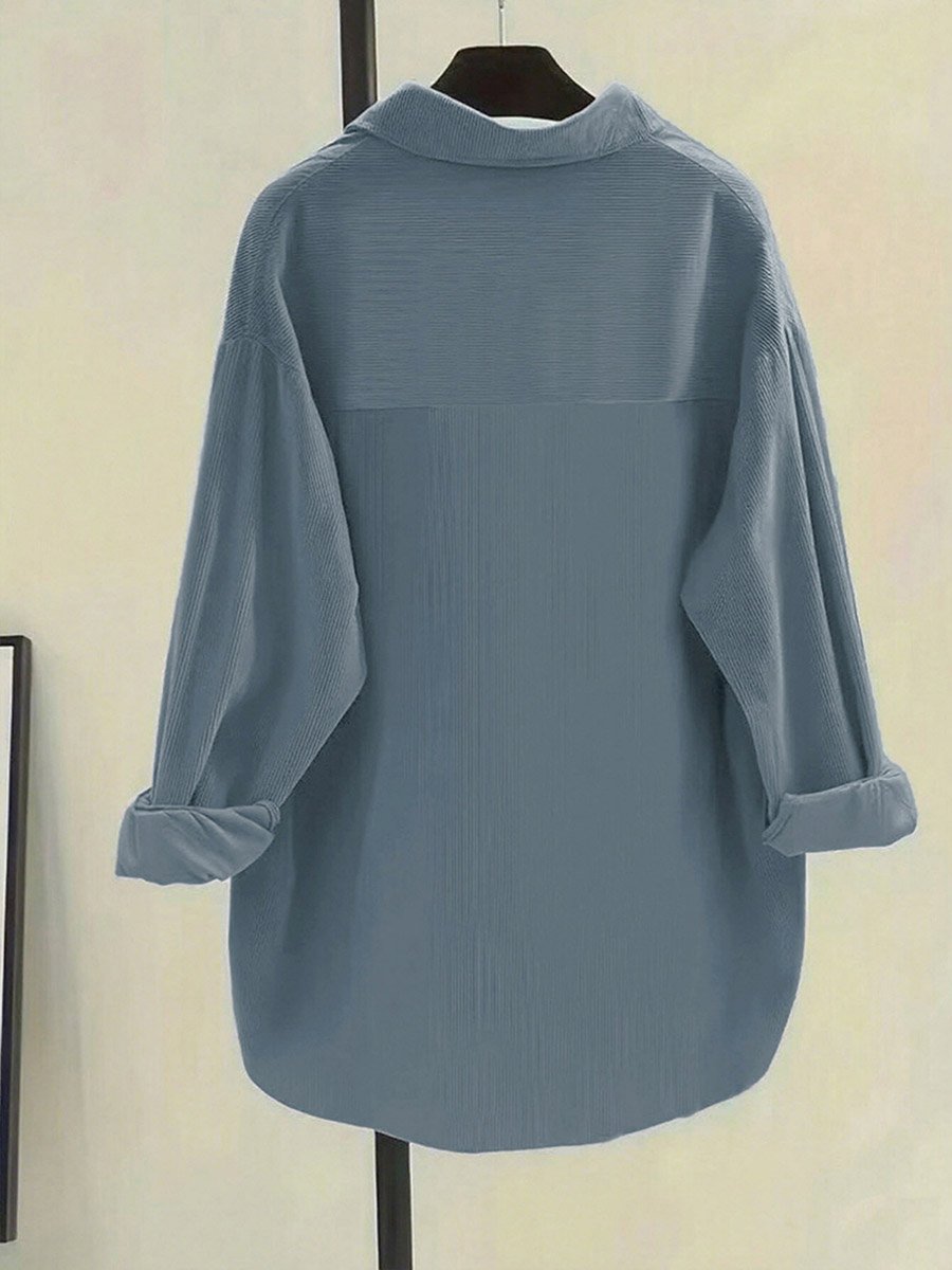 Women Corduroy Long Sleeve Shirt