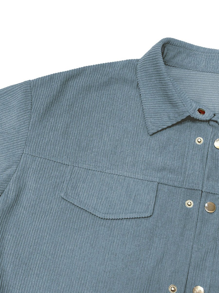 Women Corduroy Long Sleeve Shirt