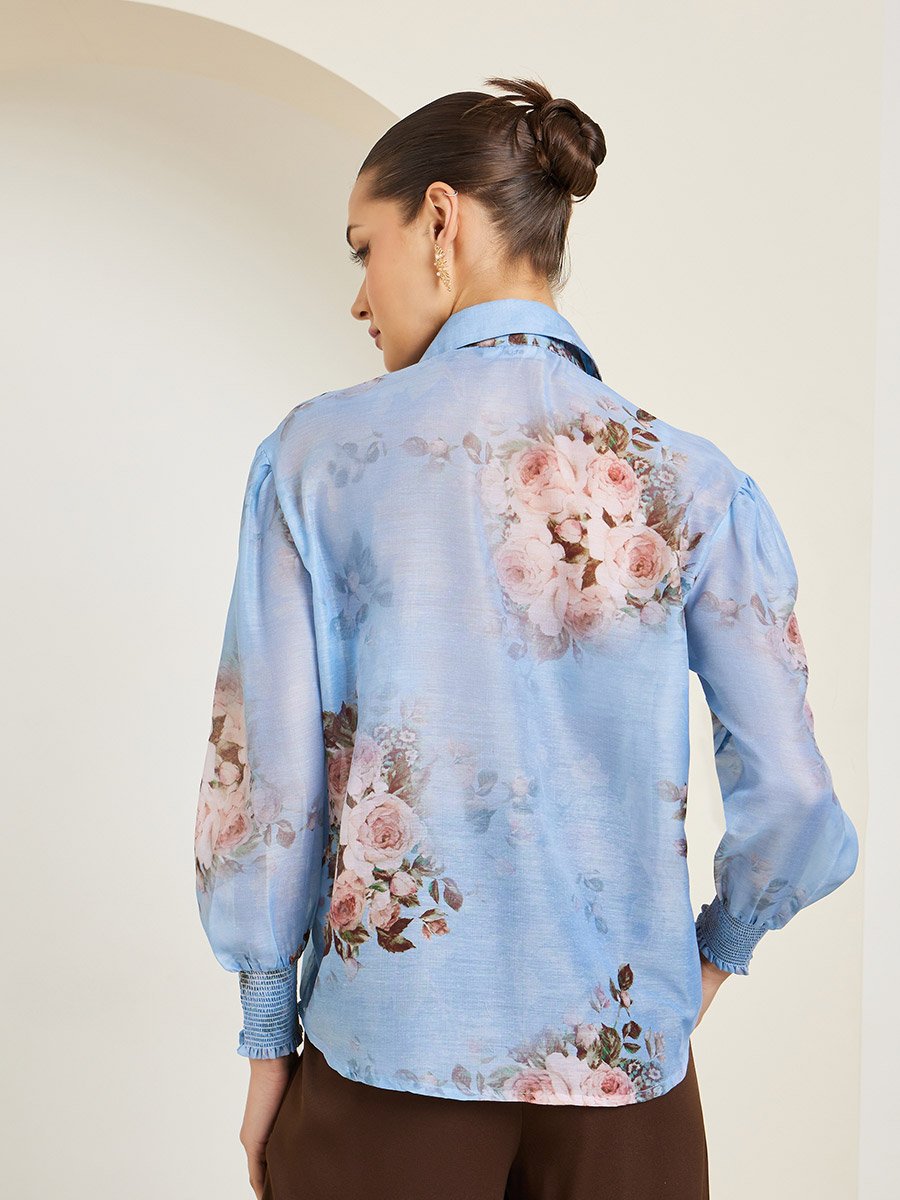 Women Floral Print Long Sleeve Shirt