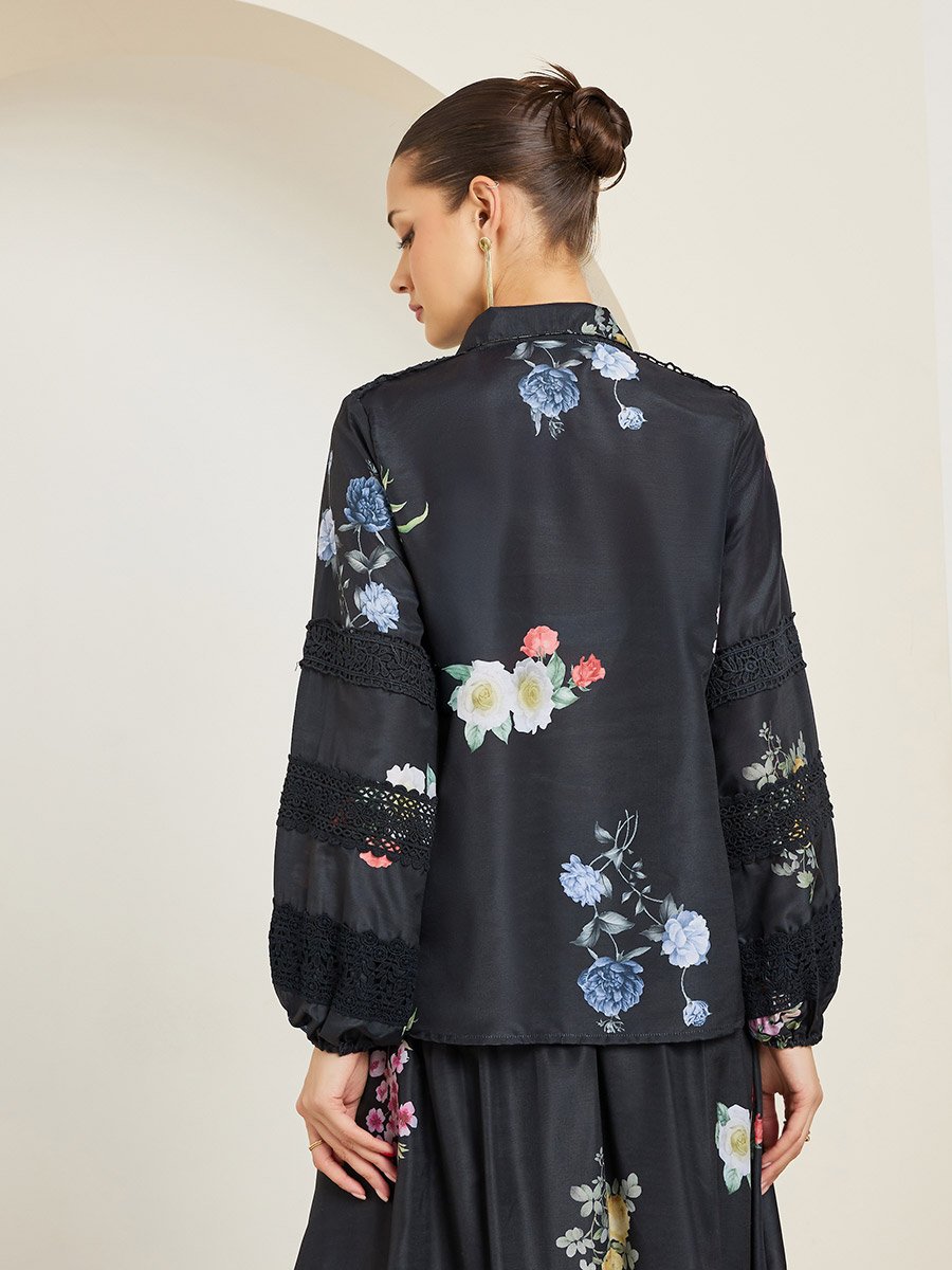 Women Floral Print Long Sleeve Shirt