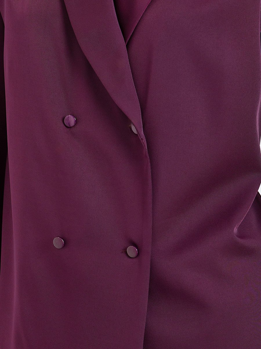 Women Burgundy Buttoned Wrap Top