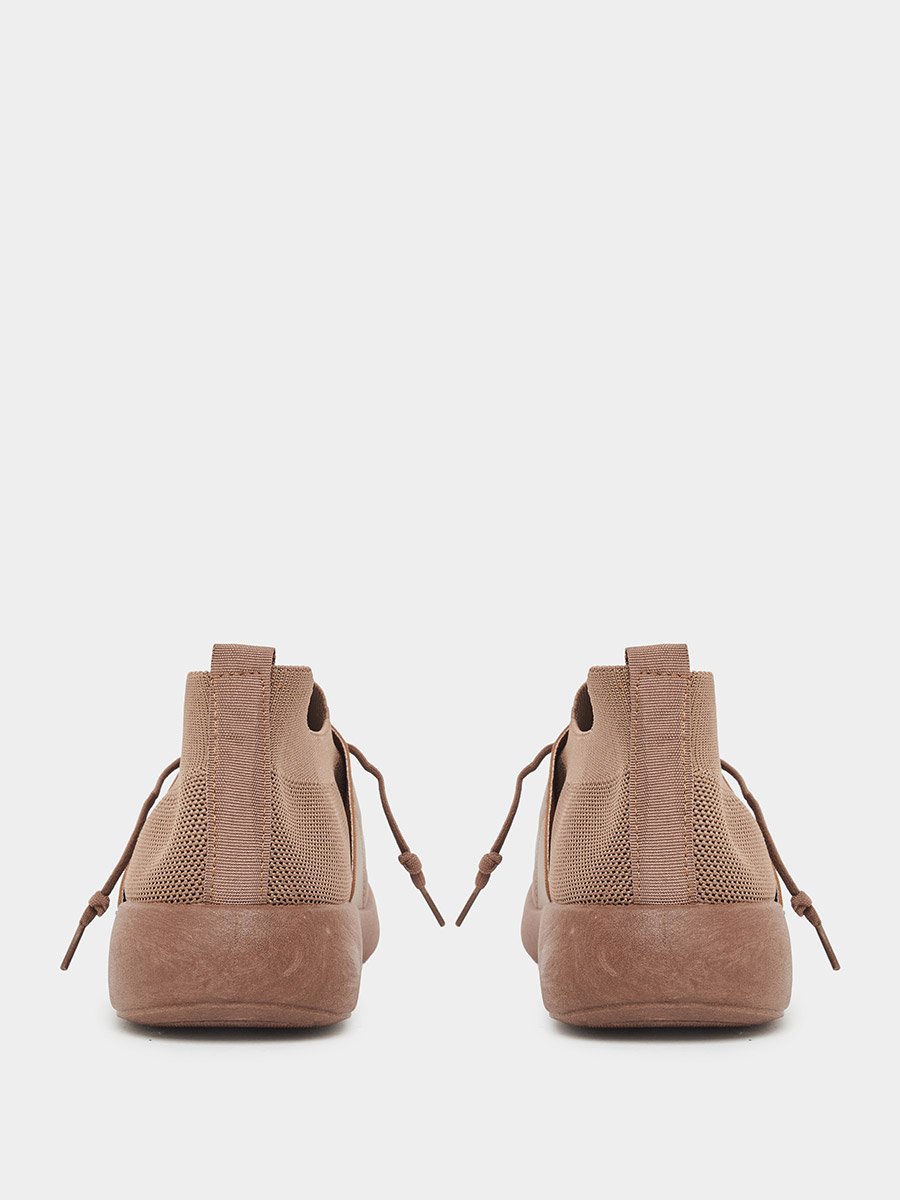 Men Beige Mesh Lace-Up Shoes