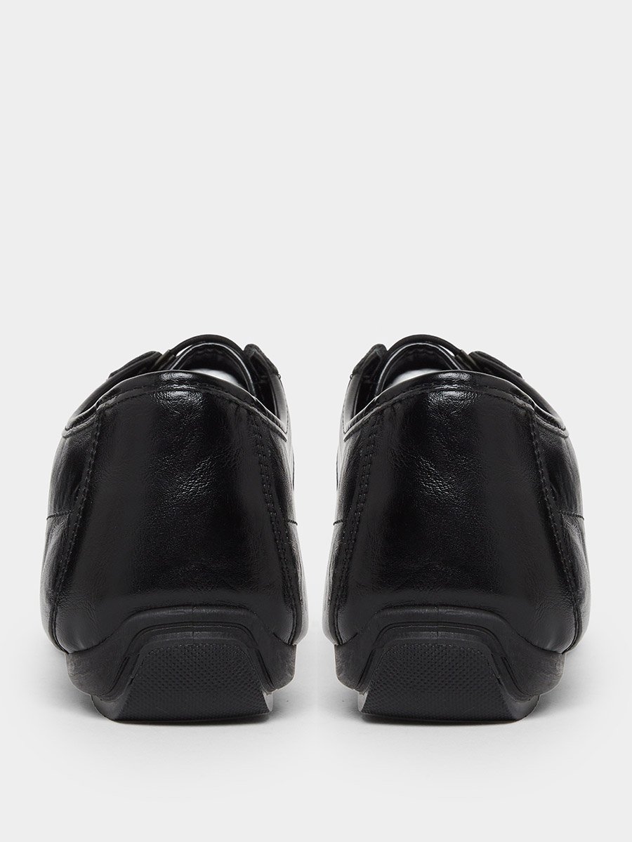 Faux Leather Lace-Up Sneakers