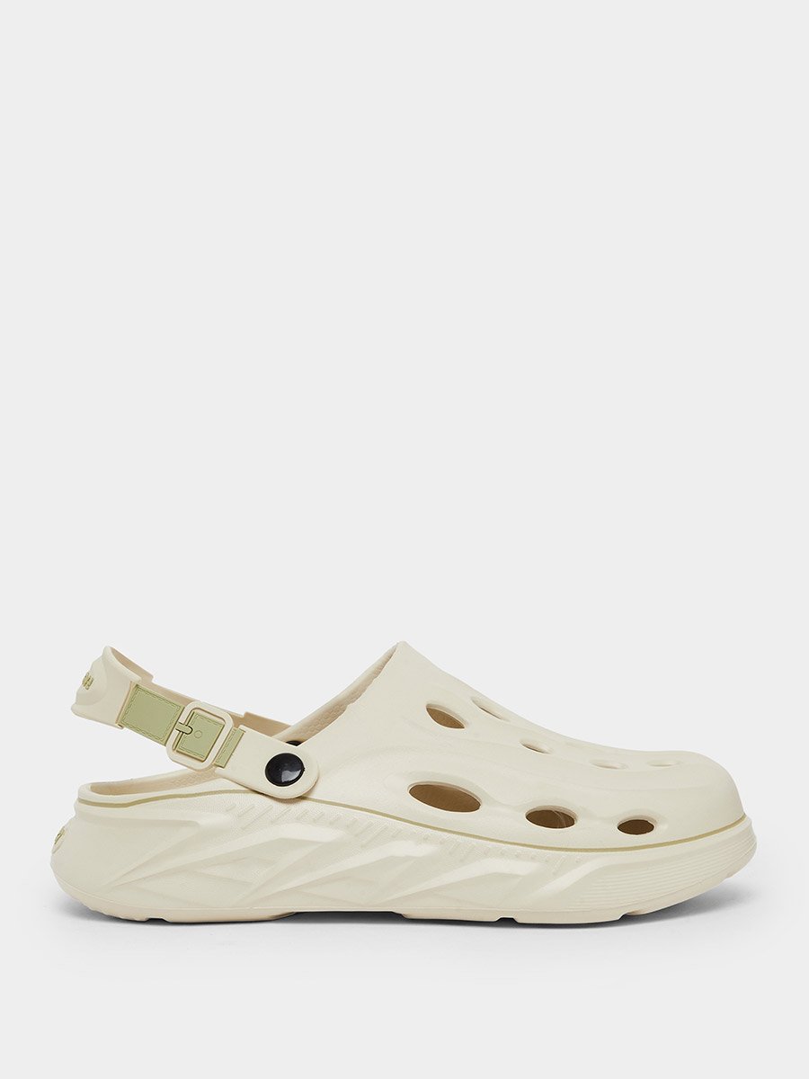 Plain Cut Out Clogs with Buckle Back Strap