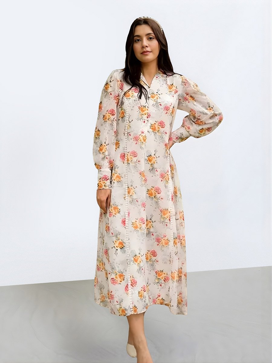 Women Floral Print Midi Dress