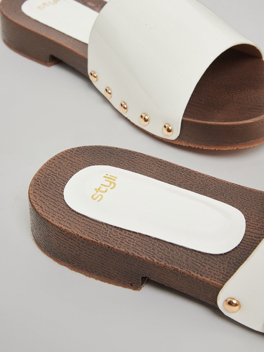 Patent Clog Mules