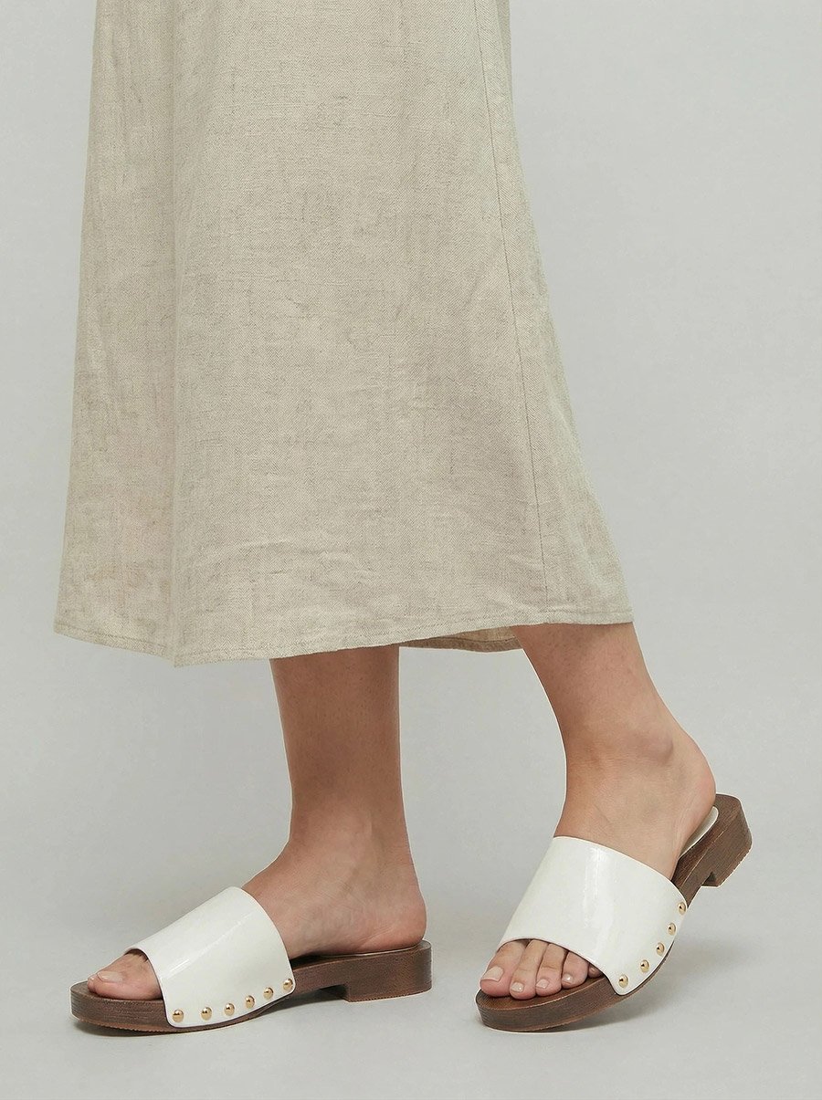Patent Clog Mules
