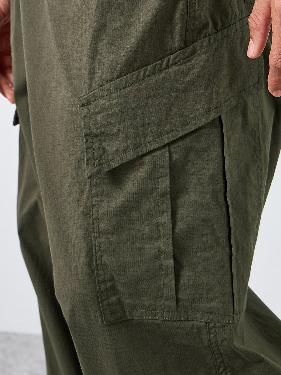 Men Olive Oversized Cargo Trousers