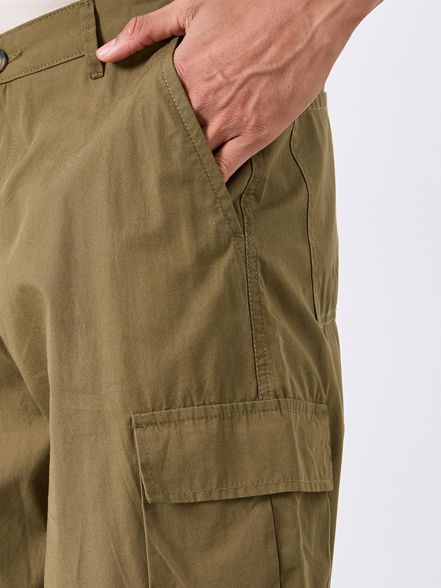Men Olive Baggy Cargo Pants