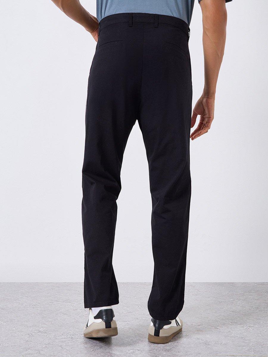 Men Black Tailored Fit Trousers
