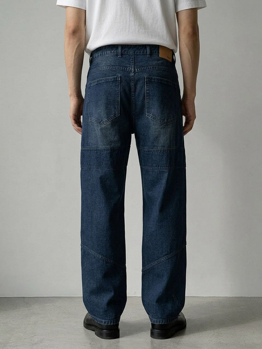 Men Wide Leg Washed Jeans