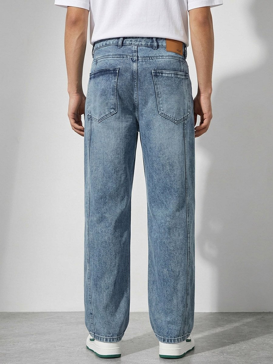 Men Loose Fit Faded Jeans