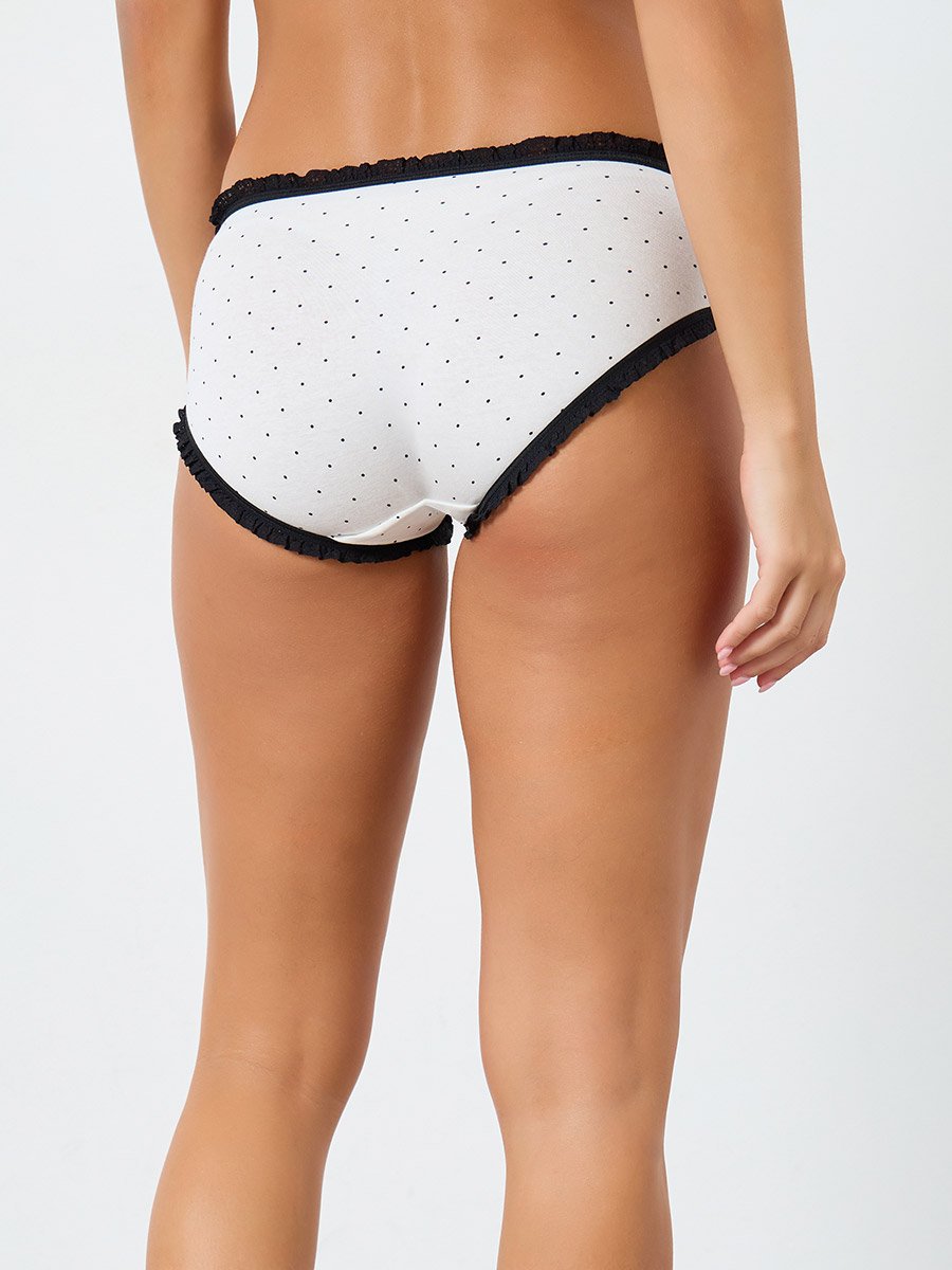 Pack of 4 - Cotton Polka Dot Print Hipster Brief