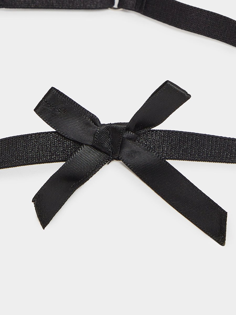 Black Garter with Bow Detail