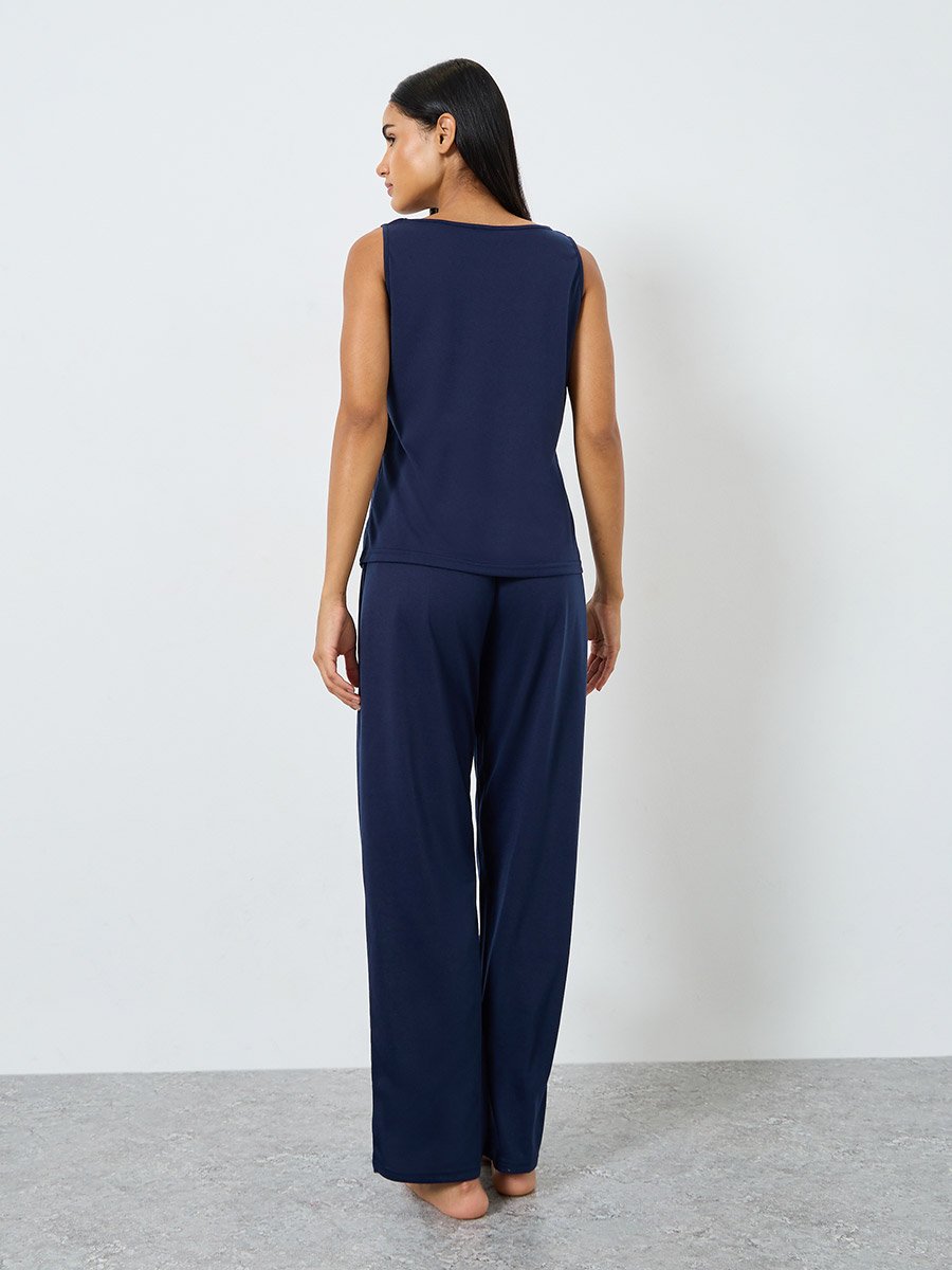 This Girl Loves Sleep Tank and Solid Ruffle Waist Pyjama Set