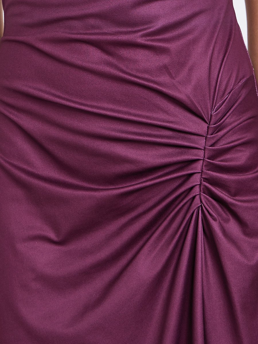 Women Ruched Ombre Look Sheath Midi Dress