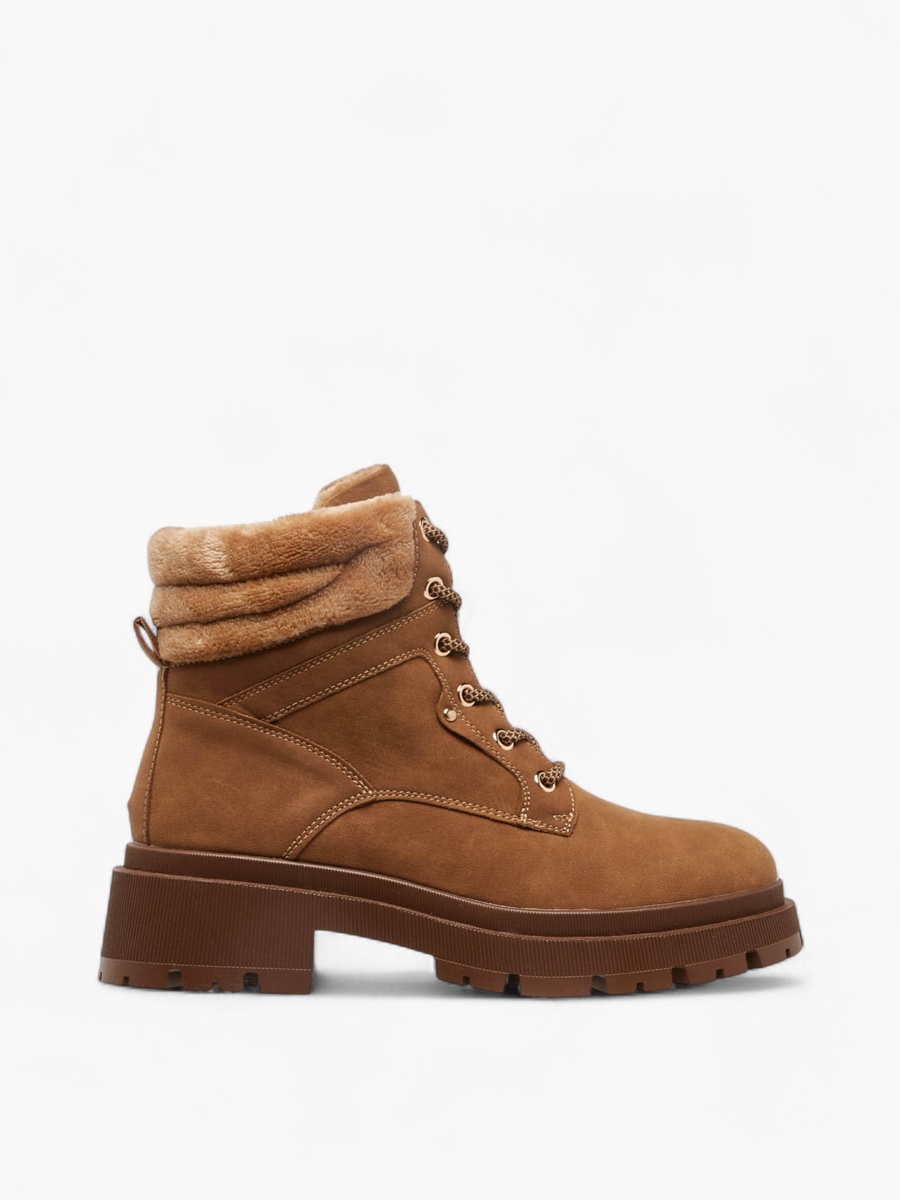 Solid Lace-Up Ankle Boots with Pull Tab